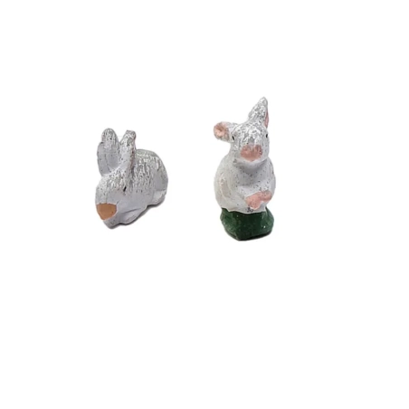 Coppia di conigli in terracotta 10 cm