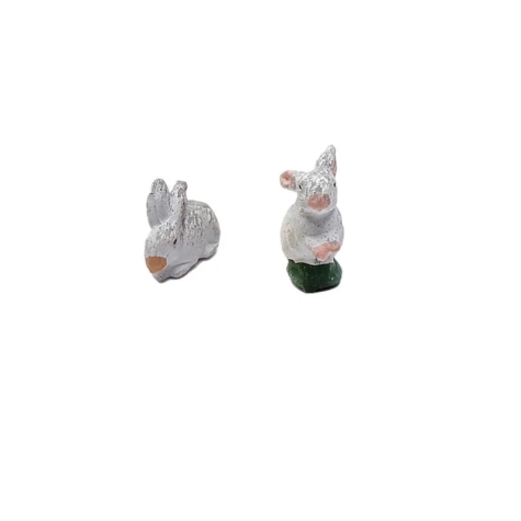Coppia di conigli in terracotta 7 cm
