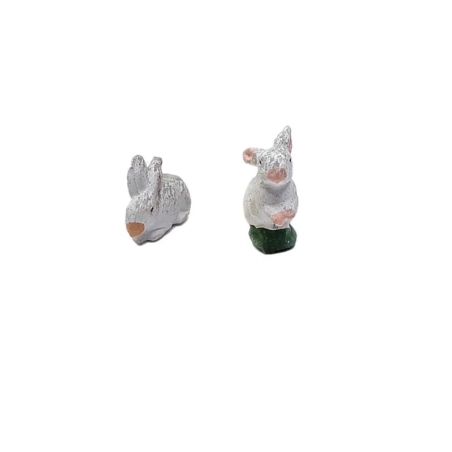 Coppia di conigli in terracotta 7 cm