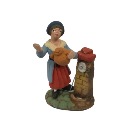 Donna alla fontana in terracotta 4 cm
