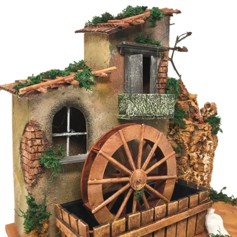 Mulino ad acqua in sughero A35 cm L35 cm P25 cm 2