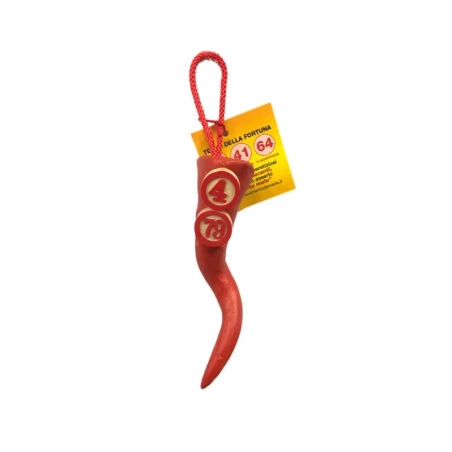 Cornetto Tombola napoletano in terracotta 9 cm