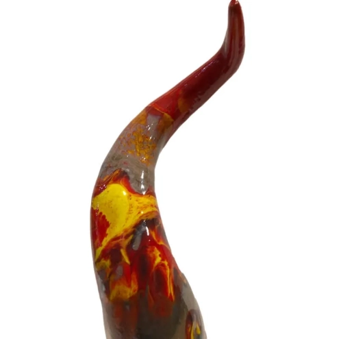 Corno di Pulcinella in ceramica multicolore 23 cm