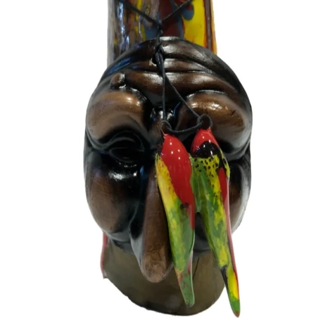 Corno di Pulcinella in ceramica multicolore 23 cm