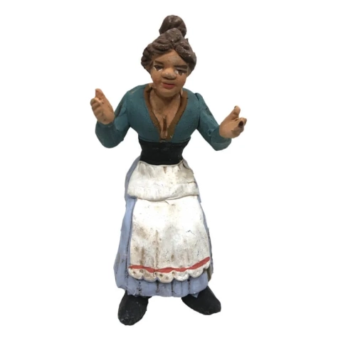 Donna in terracotta da sedere su sedia 10 cm 2