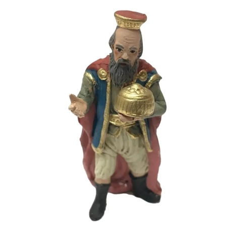 Re Magio con oro in terracotta 10 cm
