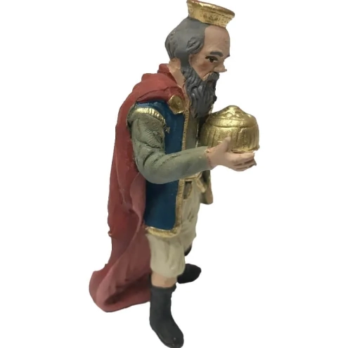 Re Magio con oro in terracotta 10 cm