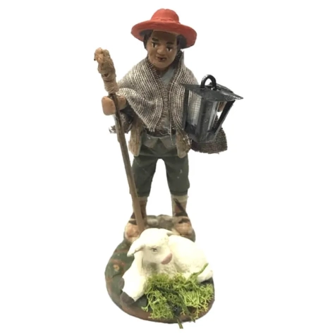 Il Padre di Benino con pecora in terracotta 10 cm