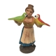 Donna con pappagallo in terracotta 10 cm
