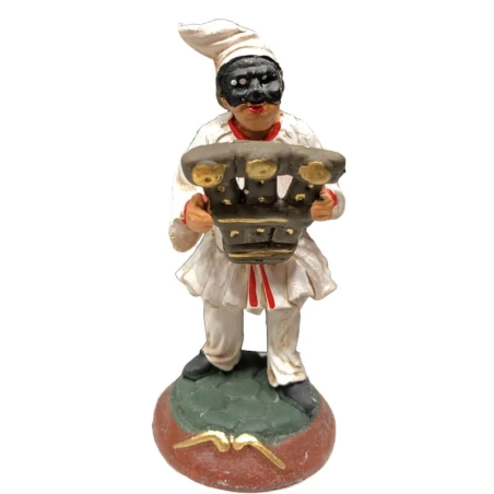 Pulcinella in terracotta con triccaballacche 7 cm