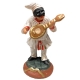 Pulcinella in terracotta con mandolino 7 cm