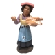 Donna con cesto di pane in terracotta 7 cm