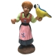 Donna con pappagallo in terracotta 7 cm