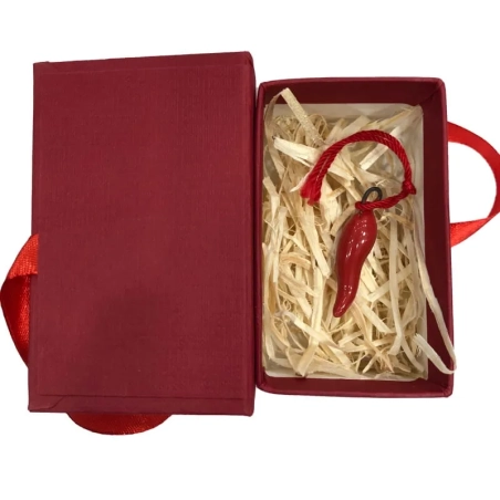 Corno in ceramica 3 cm con scatola regalo