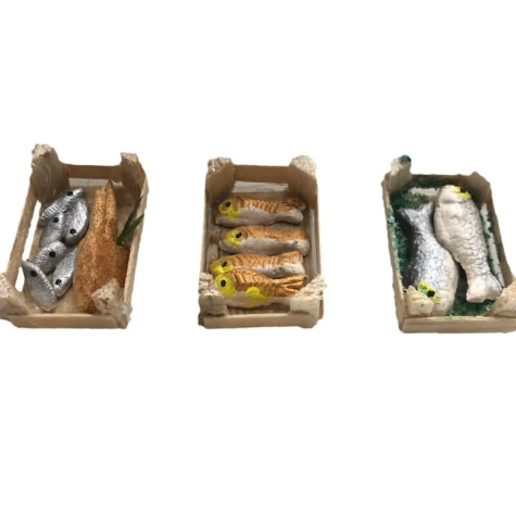 Cassetta con pesce fresco per pastori da 7 a 12 cm