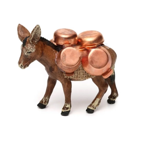 Asino che trasporta pentole in terracotta 10 cm