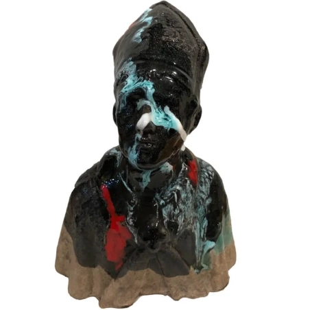 Busto di San Gennaro antico sfumato  in ceramica 20 cm