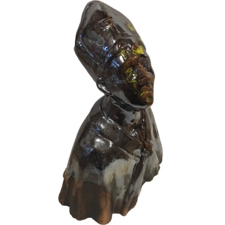 Busto di San Gennaro cromato in ceramica 20 cm