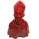 Busto di San Gennaro rosso in ceramica 20 cm