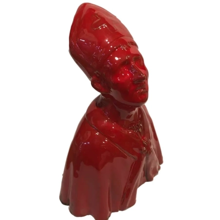 Busto di San Gennaro rosso in ceramica 20 cm