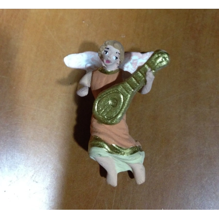 Angelo con mandolino statuina miniatura presepe 4 cm | Personaggio per presepe | Pastori