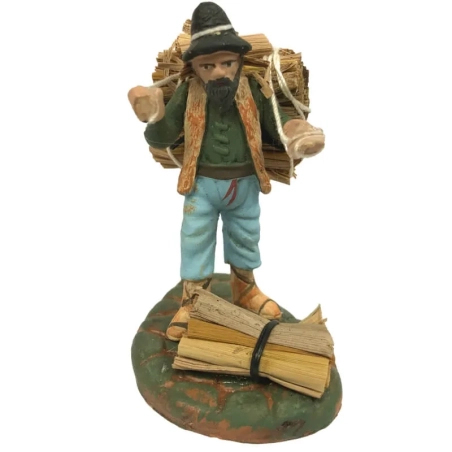 Contadino con gallina in terracotta 7 cm