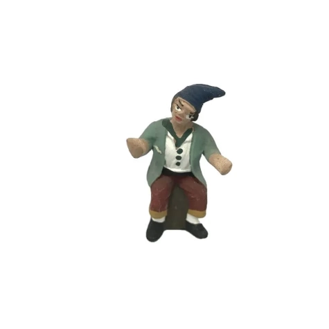 Uomo seduto in terracotta 4 cm