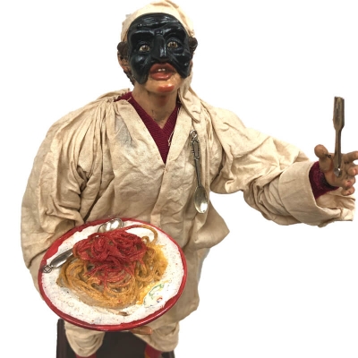 Pulcinella stile 700 con piatto di spaghetti 40 cm