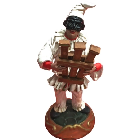 Pulcinella in terracotta con triccaballacche 25 cm