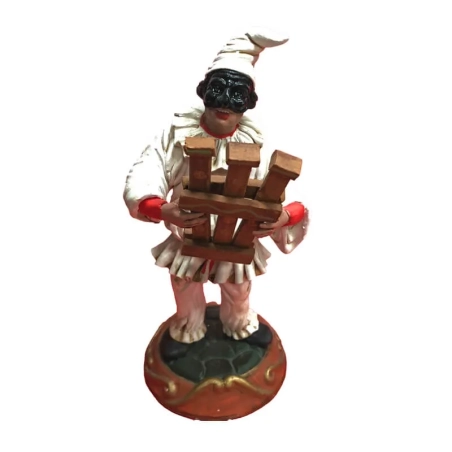 Pulcinella in terracotta con Triccaballacche 15 cm