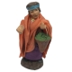 Donna con cesto di verdure vestita in stoffa 7 cm