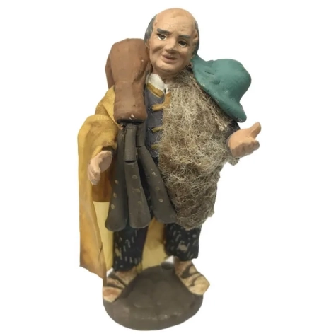 Zampognaro con zampogna vestito in stoffa 10 cm