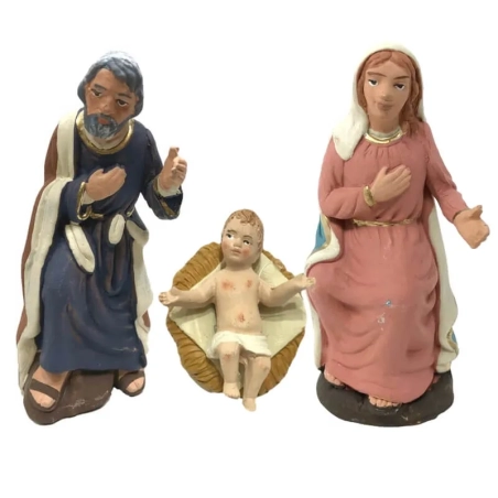 Sacra Famiglia in terracotta 10 cm