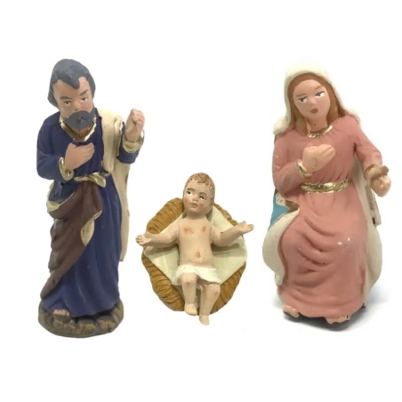 Sacra Famiglia in terracotta 7 cm